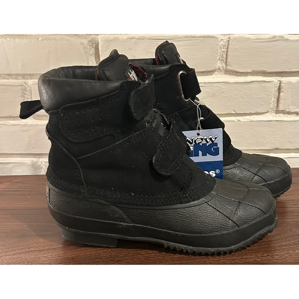 NWT Totes Black Leather Suede Duck Boots Size 7D Steel Shank Winter Snow